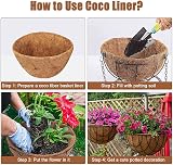 VLYHGO Coco Liner 16 Inch Hanging Basket Coir Liner 2 Pcs view 5