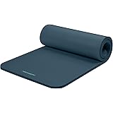 Retrospec Solana Yoga Mat 1" Thick w/Nylon Strap for Men & Women - Non Slip Exercise Mat for Home Yoga, Pilates, Stretching, 