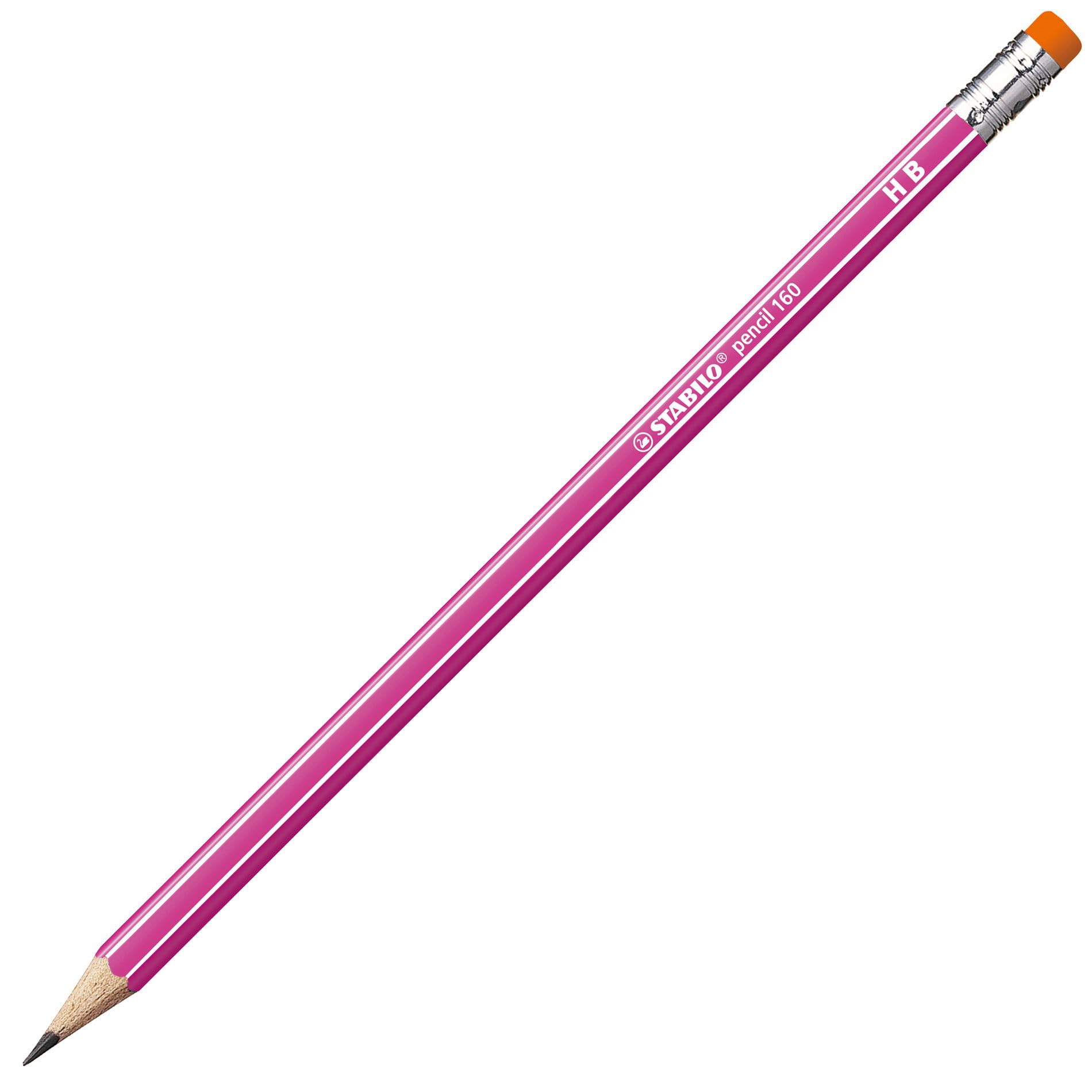 STABILO pencil 160 in pink with eraser - single pen - hardness HB
