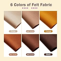 HaoFeiJH Felt Sheets - 6PCS Soft Felt Squares