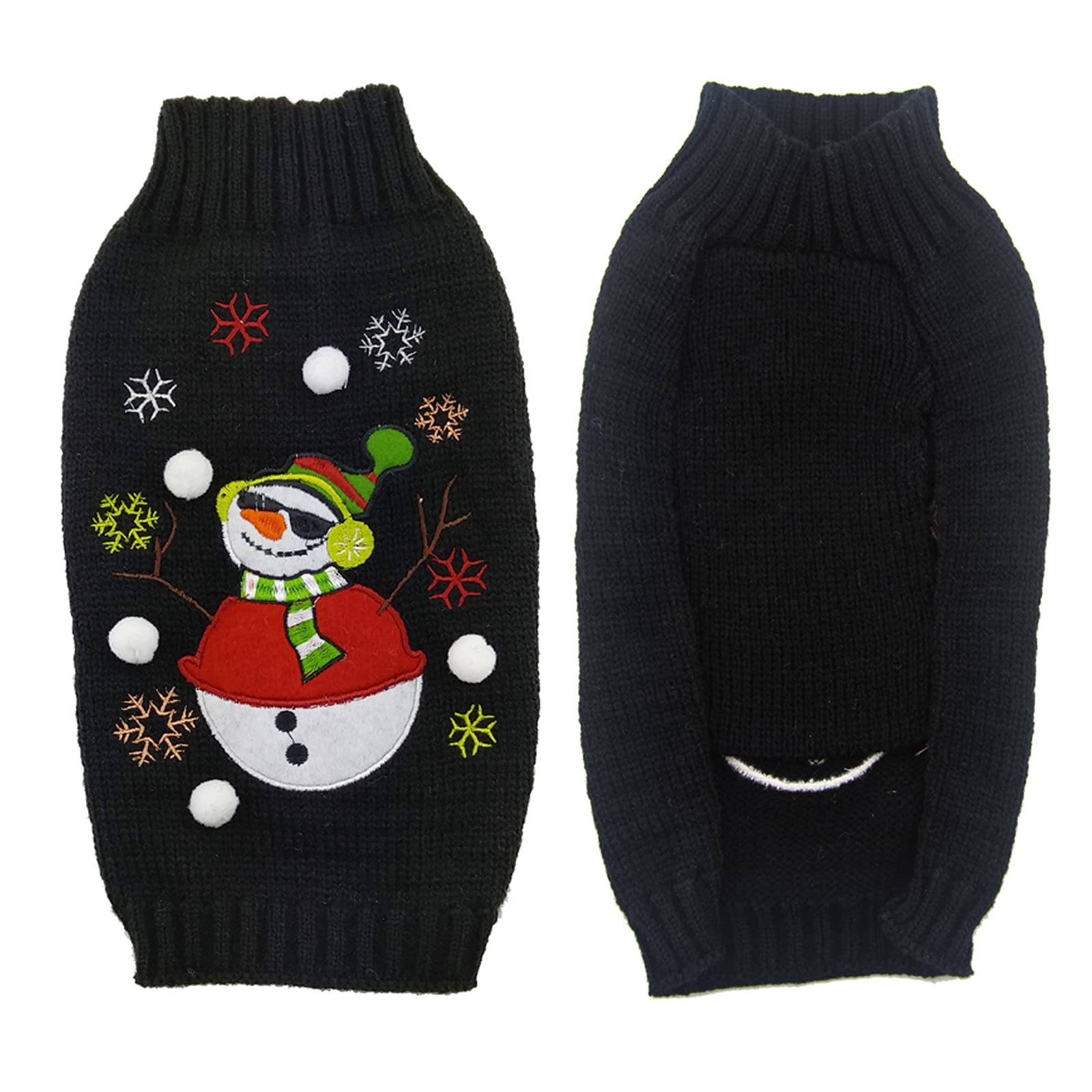 TENGZHI Pet Christmas Dog Jumper, Warm Winter Costumes for Puppy Dogs and Cats, Xmas Christmas-inspired Pullover Features with 3D pom-pom or Jingle Bells