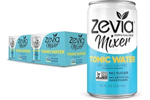 Zevia Zero Calorie Mixer; Tonic Water; 7.5 Ounces, 2 Pack of 6 (Pack of 12)