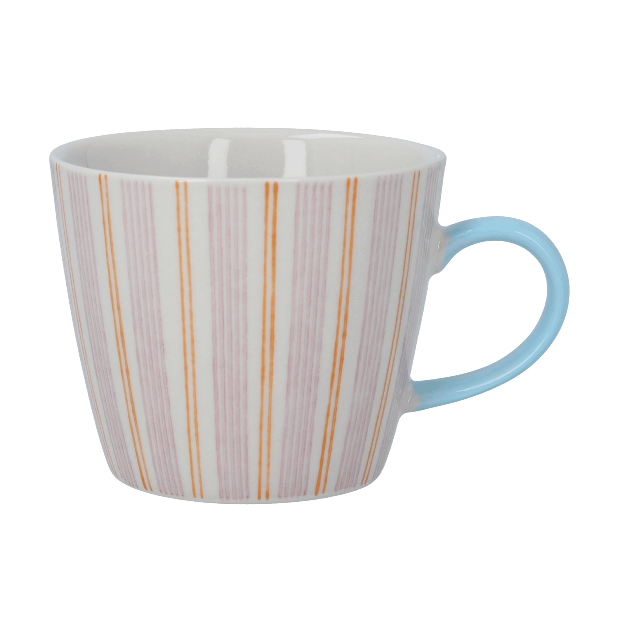 Gisela Graham Mauve Stripy Stoneware Mug