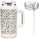 Hydraful 64 oz Tumbler with Handle and Straw - 100% Leak-Proof - Insulated Cup Reusable Stainless Steel Large Water Bottle Travel Mug for Gym, Hiking, and Camping - Gifts for Women Men Him Her