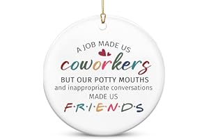 TEEZWONDER Christmas Coworker Gifts for Friends Women - Ceramic Christmas Ornaments 2025 for Tree Decorations - Gifts for Coworkers, Friend Gift for Coworker, Christmas Decorations Friends Ornament