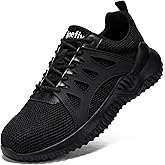 Tinefiy Steel Toe Shoes for Women Lightweight Safety Shoes Air Cushion Comfortable Slip Resistant Indestructible Womens Puncture Proof Work Shoe