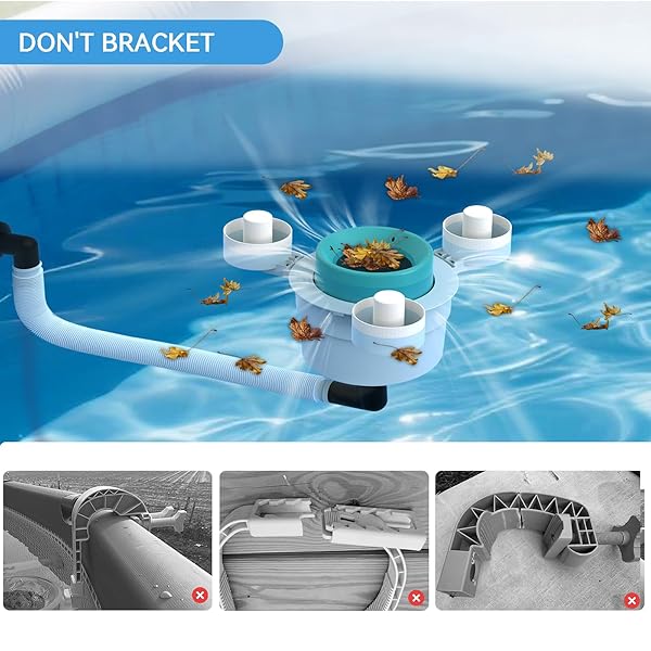 JJ JIANJIN ABOVE GROUND POOL SKIMMER,NO INSTALLATION REQUIRED, NO ADJUSTABLE BRACKET REQUIRED,COMES WITH 10 FILTER SOCKS, SPECIAL NOTE: THE POOL PUMP FLOW RATE MUST NOT EXCEED 1100 GPH(TURQUOISE)