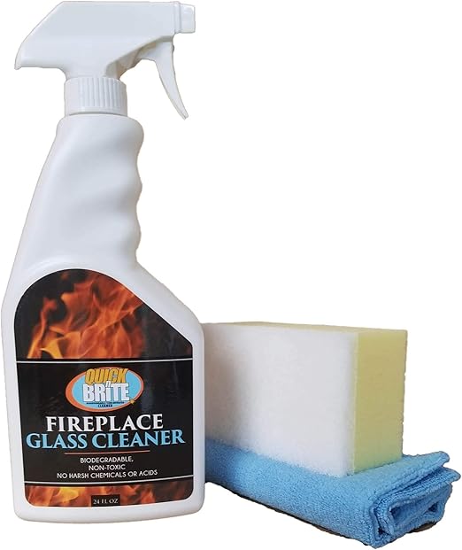 Quick'n Brite Fireplace Glass Cleaner Kit, 24 OZ Includes