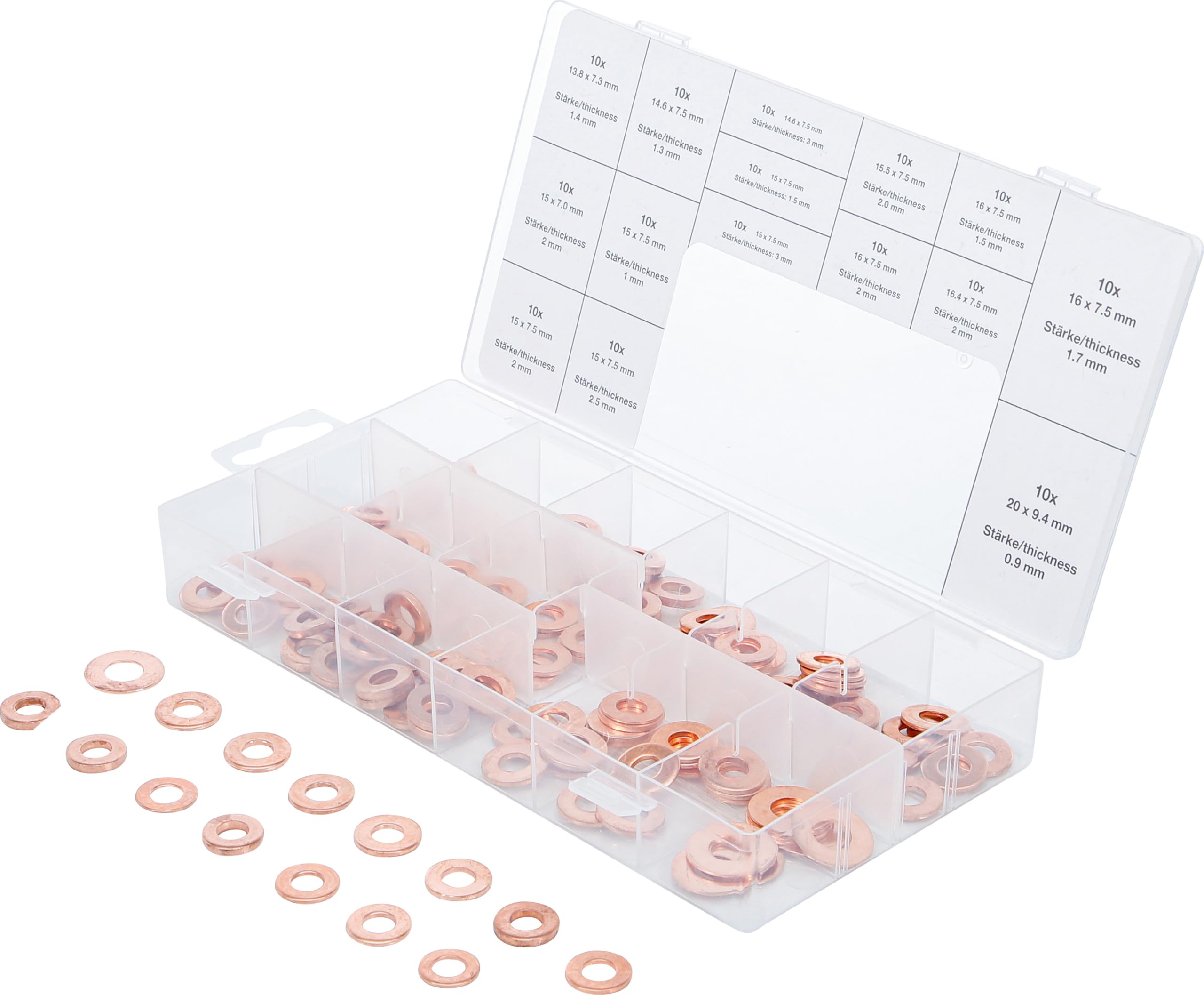BGS 8120 | Injector Copper Ring Assortment | 150 pcs.