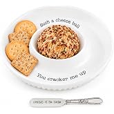 Mud Pie Cheese Ball Serving Dish Set with Spreader, White Appetizer Plate | White Cheese Ball Serving Dish With Spreader For Appetizers And Entertaining