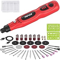 POPULO Cordless Rotary Tool Portable 4V Mini Jewelry Polishing Kit with 46 Pieces Rotary Accessory Kit, 3-Speed and USB Charg