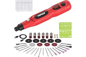 POPULO Mini Cordless Rotary Tool Portable 4V Jewelry Polishing Kit with 46 Pieces Rotary Accessory Kit, Max Speed Load up to15000 RPM,USB-Charging,Engraving Pen,Polishing, Grinding, DIY Crafts