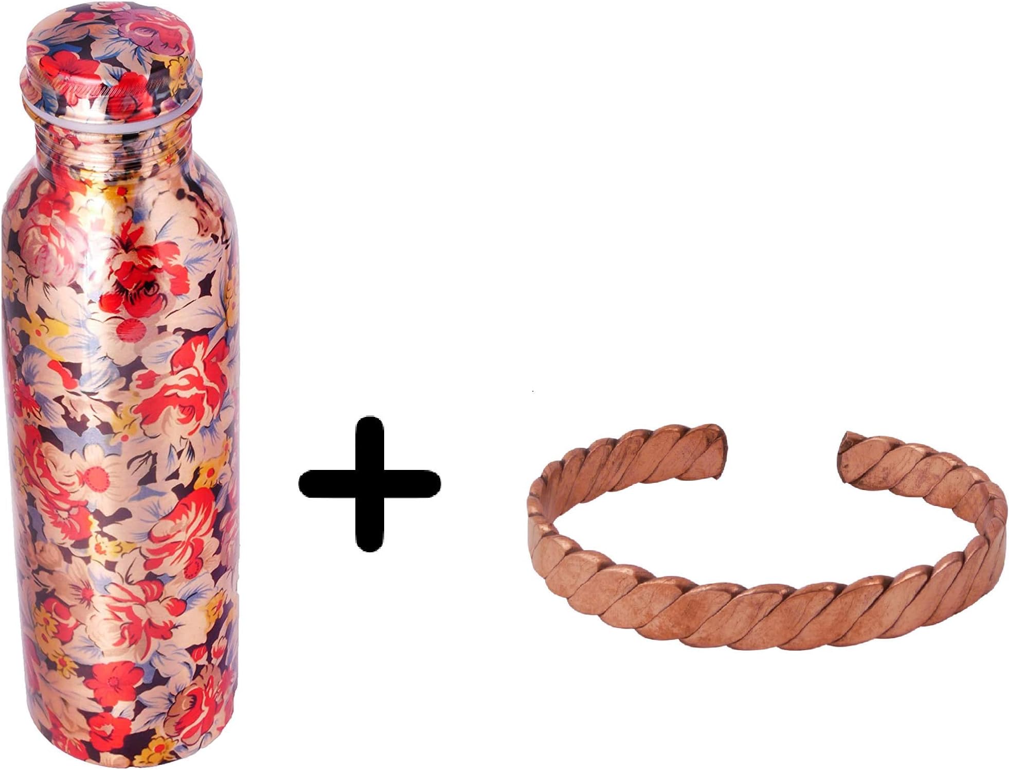 ZAICUS Copper Water Bottle Leak Proof Health Benefits with Copper Bracelet for Lower Your Sugar Intake and Enjoy The Health Benefits