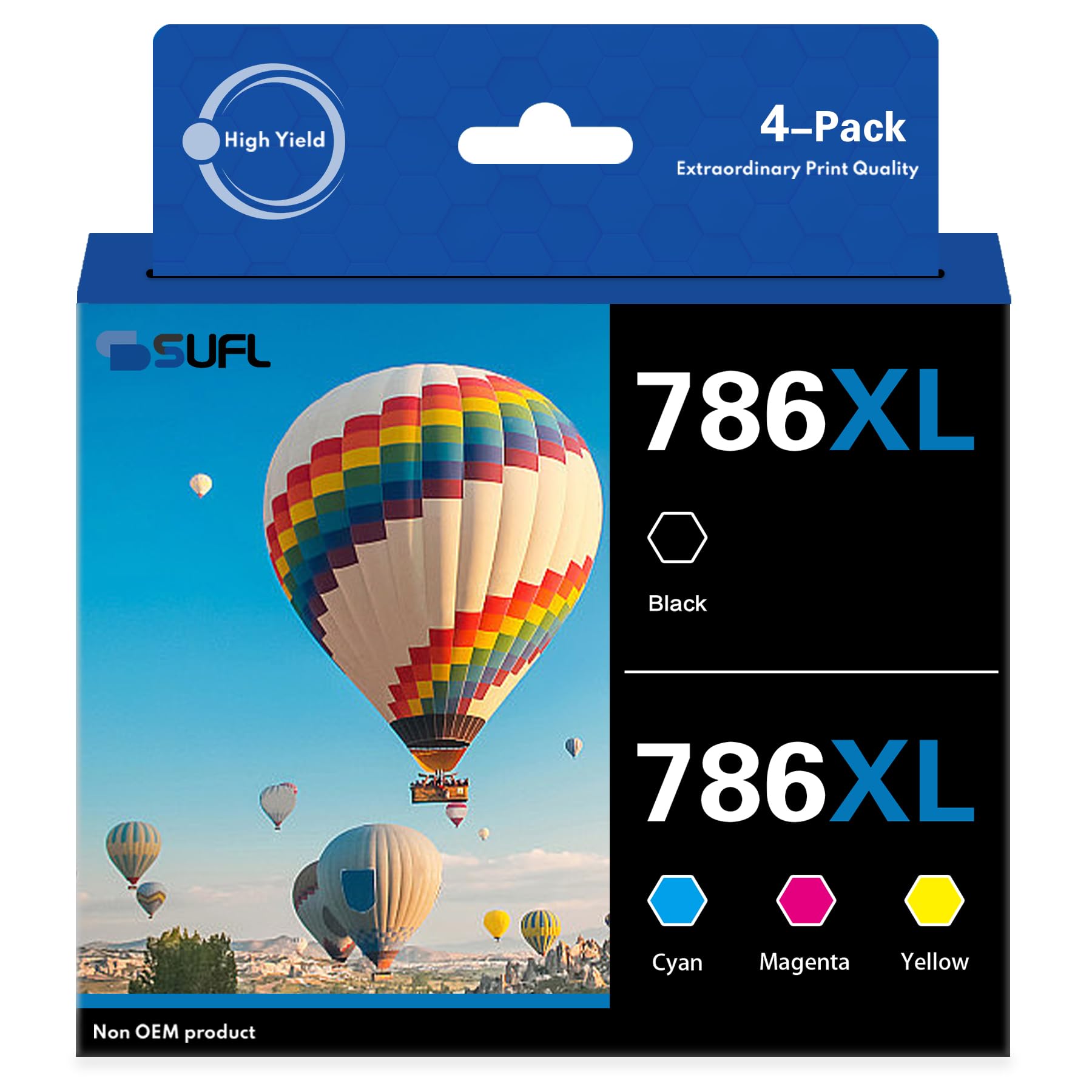 Photo 1 of T786 T786XL Remanufactured Ink Cartridges (4-Pack) - SFL Compatible Replacement for T786 T786XL Ink Cartridge with Workforce Pro WF-4630 WF-5690 WF-5190 WF-5620 WF-5110 Printer