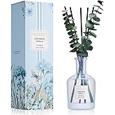COCORRÍNA Cashmere Vanilla Reed Diffuser – 6.76 oz Essential Oil with Sticks & Dried Eucalyptus Branches, Home Fragrance for Bedroom or Bathroom Décor