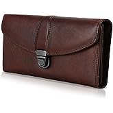 ORIREAL Women's Wallet Genuine Leather Wallet for Ladies Large Capacity Hand-Crafted Wallet Card Holder Purse