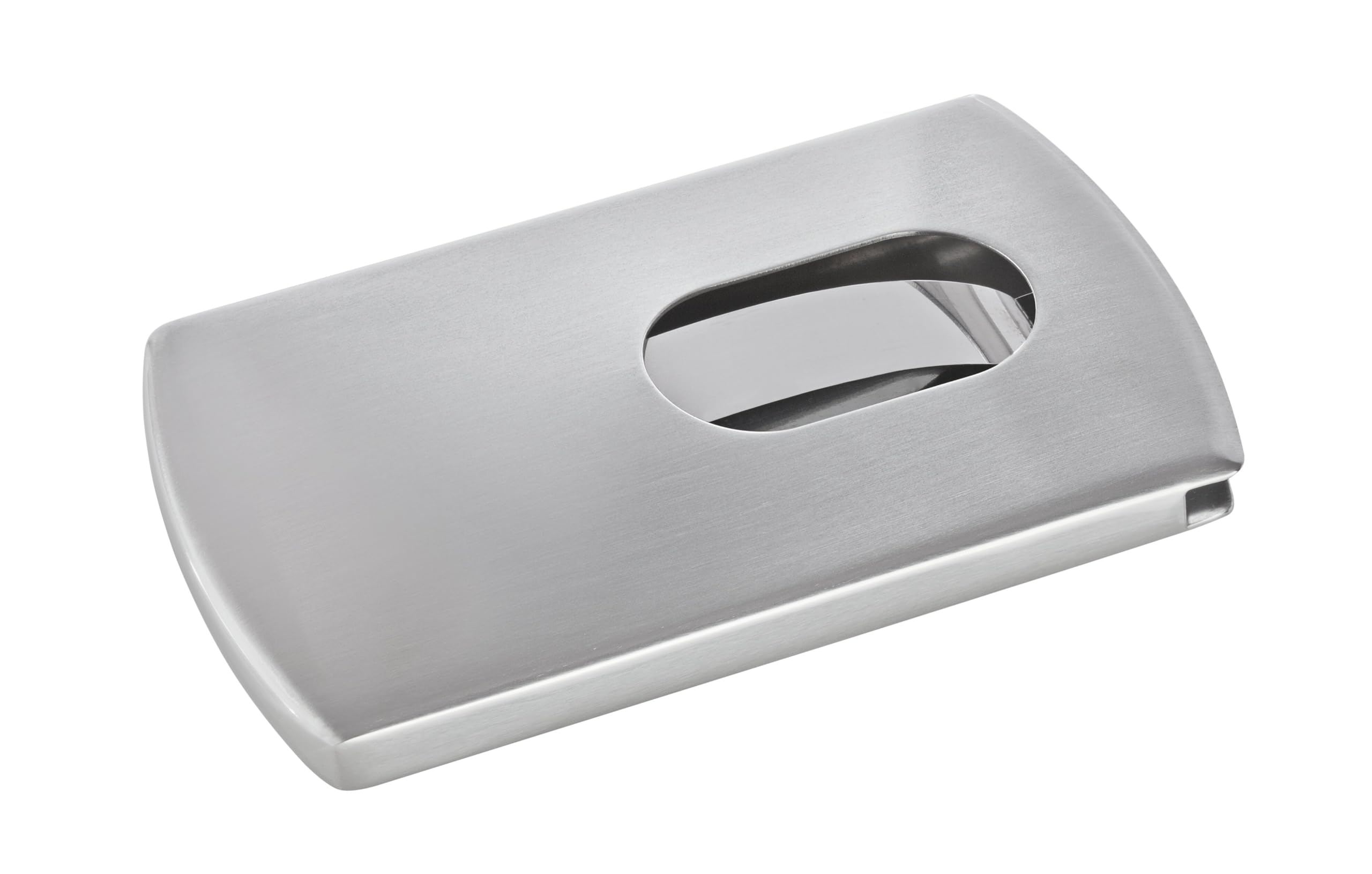 SIGEL VZ120 Business Card Case "Snap", silver, stainless steel, for up to 12 cards (max. 91x57 mm)