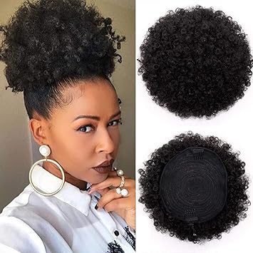 High Puff Afro Ponytail Drawstring Short Afro Kinky Curly Pony