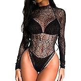 Buitifo Woman Bodysuit One Piece Babydoll Mesh Top Shirts Lingerie Bodys Rave Outfits