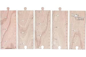 5 Pcs Wooden Growth Chart, Children's Height Ruler Wall Hanging Height Height Charts Height Ruler Milestone Markers Light Hou