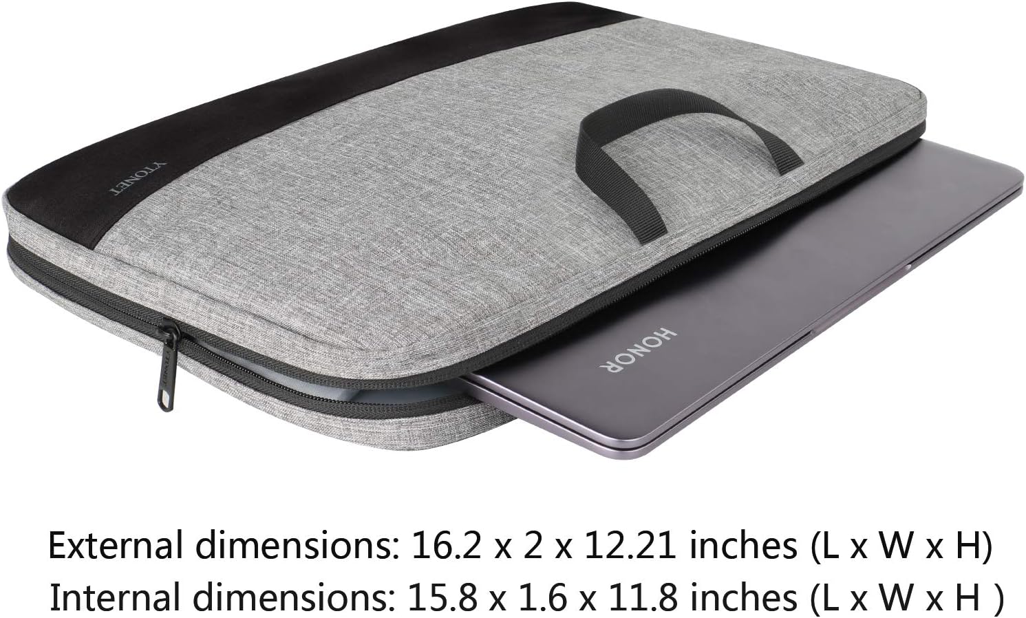 Ytonet Laptop Case, 15.6 inch TSA Laptop Sleeve Water Resistant Durable Computer Carrying Case for 15.6 inch HP, Dell, Lenovo, Asus Notebook, Gifts for Men Women, Grey: Computers & Accessories