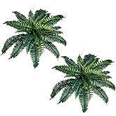 VEVOR Fake Ferns 2 Pcs, 34 Inch Artificial Boston Ferns Plants, Faux Fern with 30 Branches, Artificial Plants Large for Outdoors/Indoor Home, Office,Garden (Flowerpot Unincluded)