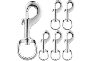 ZORUNNA 4 Inch Swivel Trigger Snap Hooks, 220Lbs Load Dog Leash Clip, Rust-Resistant Smooth Single Ended Flag Clips for Flagpole Rope, Pet Leash, Chicken Coop Locks,Trailer Anchors (6 Pack)