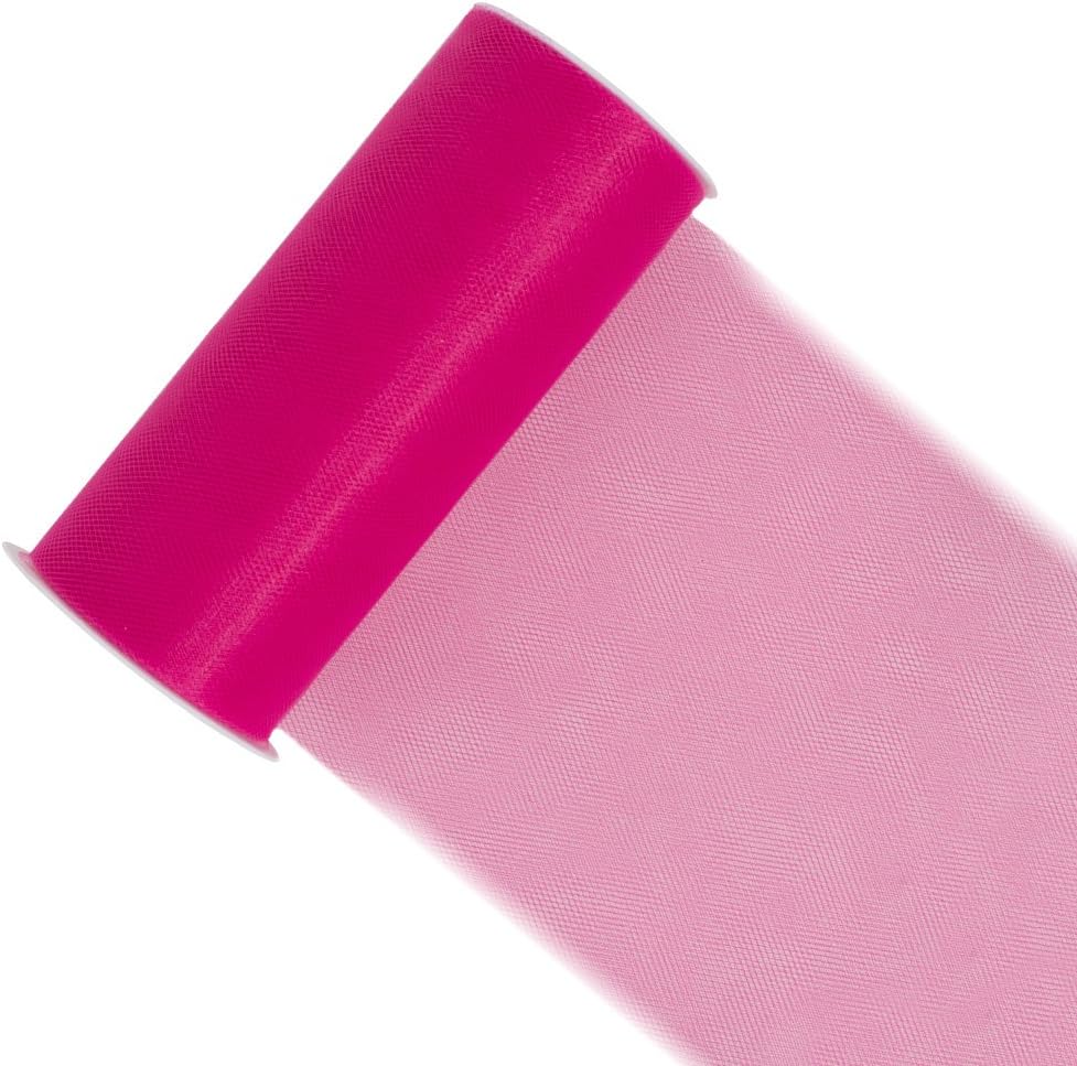 Creative Ideas 6-Inch by 25 Yards (75 Feet), White 29 Colors Available, Fucshia