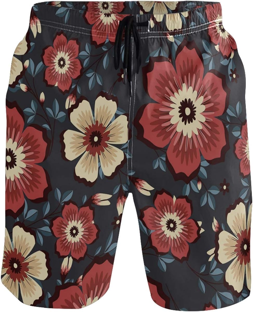 flower swim trunks