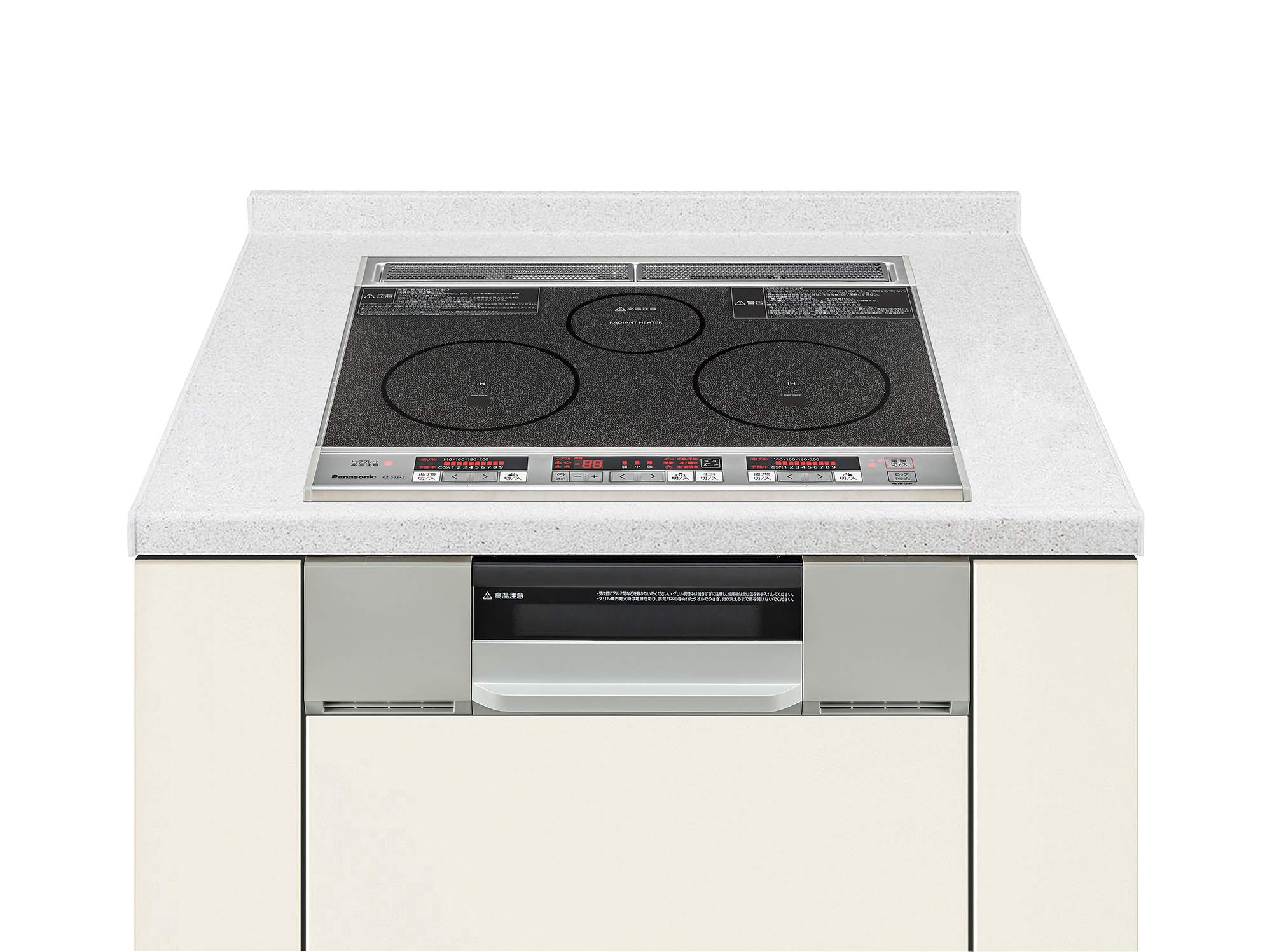 パナソニック IHクッキングヒーター ビルトインタイプ KZ-G32AS 幅60cm 鉄・ステンレス対応 ブラック/グレイッシュシルバー 2口IH+ラジエント商品画像