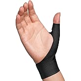 Velpeau Elastic Thumb Wrist Support Brace (Pack of 2), Splashproof Compression Sleeve for Arthritis Pain, Tendonitis, Sprains, Sports, Splint Liner, Fits Left & Right Hands (Black, Long Version, M)