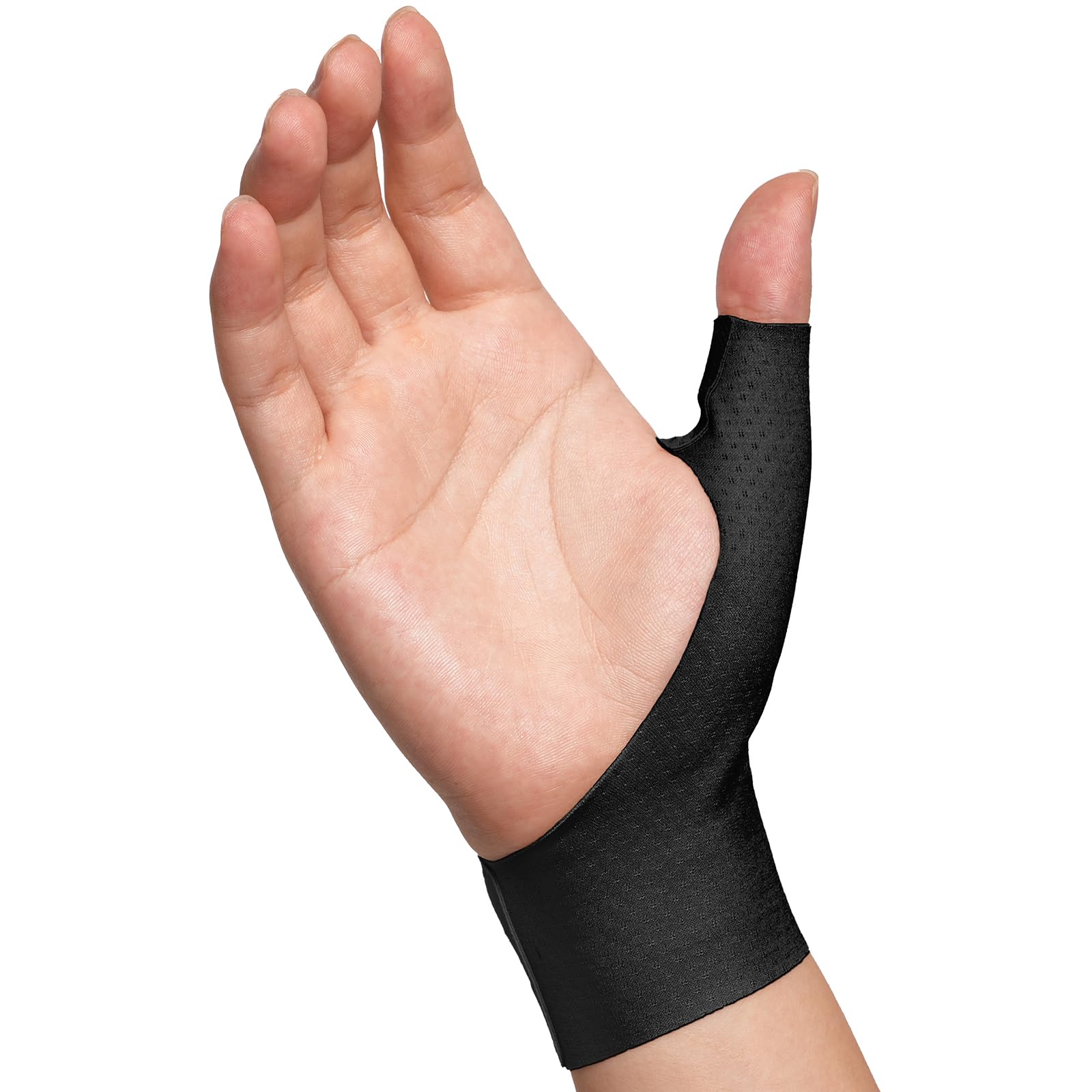 Photo 1 of Velpeau Elastic Thumb Wrist Support Brace (Pack of 2), Splashproof Compression Sleeve for Arthritis Pain, Tendonitis, Sprains, Sports, Splint Liner, Fits Left & Right Hands (Black, Long Version, M)