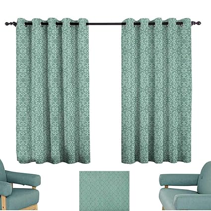 Amazon Com Alisoso Green Print Decor Curtains Vintage Style
