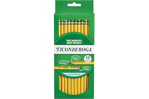 Ticonderoga Wood-Cased Pencils, Unsharpened, 2 HB Soft, Yellow, 48 Count