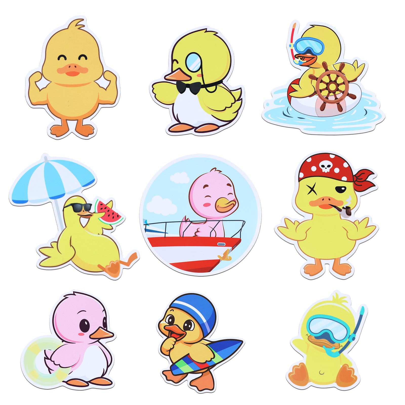 9pcs Cruise Ducks Themed Magnets, Cute Cruise Door Magnets Decorations Reliable Themed Duck Door Decors for Cruise Ship Doors Cars Refrigerators & Metal Surfaces
