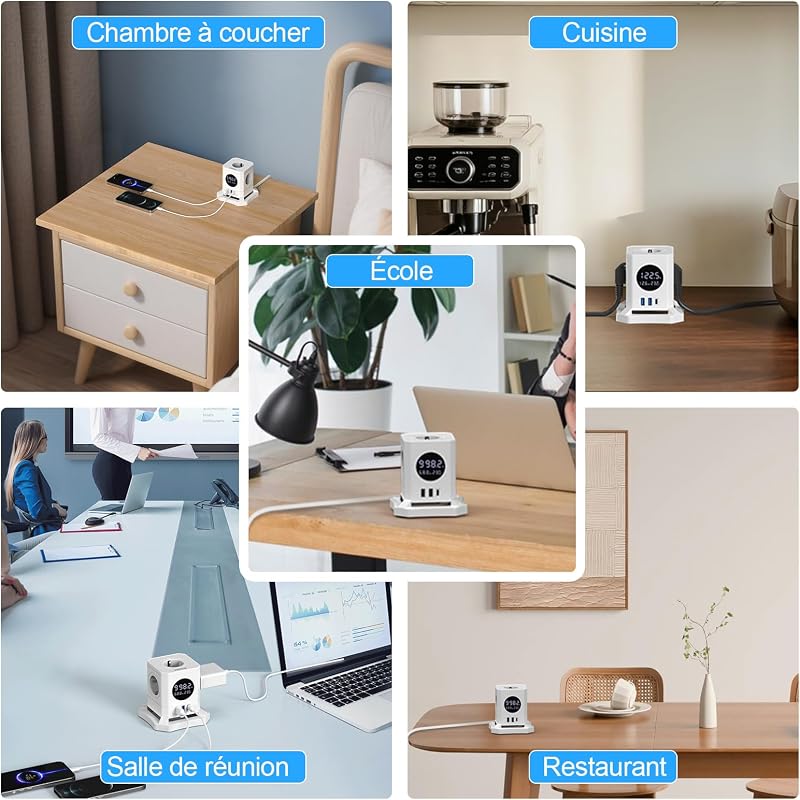 Cube Multiprise avec LCD Écran, Consommation Électrique Surveillance — photo 7 sur 7