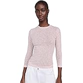 Vince Women's Micro Stripe 3/4 Sleeve Crew Neck Tee