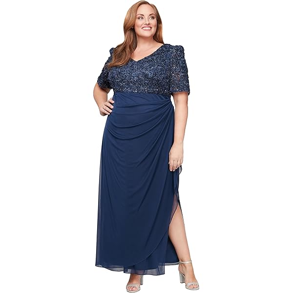 Amazon.com: Alex Evenings womens Plus-size Lace Bolero Jacket With Side  Ruched Skirt Special Occasion Dress, Navy Lace, 16 Plus : Clothing, Shoes &  Jewelry
