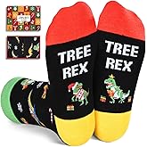 Zmart Christmas Dinosaur Gifts - Xmas Dino Socks Prehistoric Stocking Stuffer for Kids