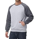 Pdbokew Men's Lightweight Sweatshirts with Kangaroo Pocket Relaxed Fit Crew Neck Pullover Shirt