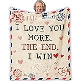 CosxHabitat Couples Gifts Blanket, Christmas Anniversary Birthday Gifts for Girlfriend Boyfriend Wife Husband, I Love You More The End I Win Throw Blankets for Bedroom Living Room Home, 50x60 Inches
