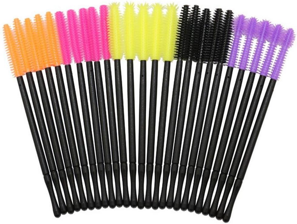Coshine 100pcs 5 Styles Disposable Silicone Eyelashes Makeup Brushes Mascara Wands Applicator Spoolers Makeup Tool