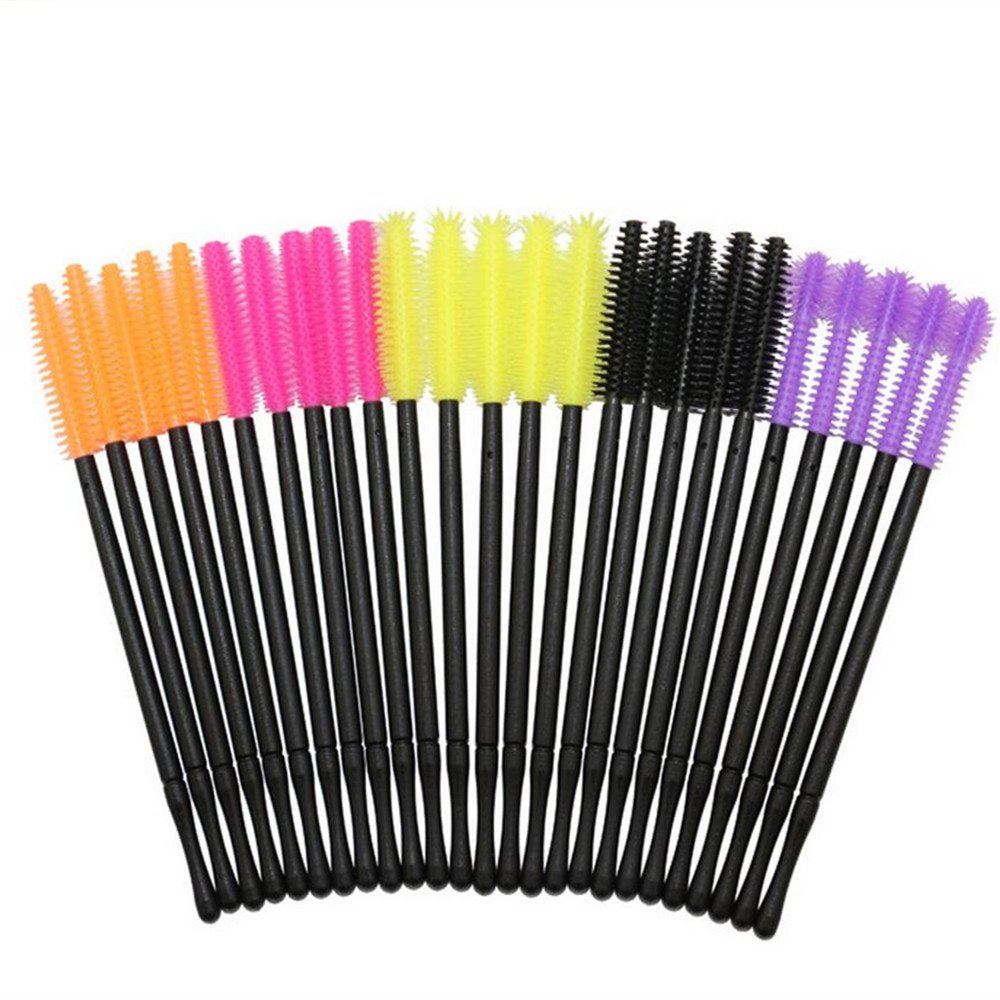 Coshine 100pcs 5 Styles Disposable Silicone Eyelashes Makeup Brushes Mascara Wands Applicator Spoolers Makeup Tool