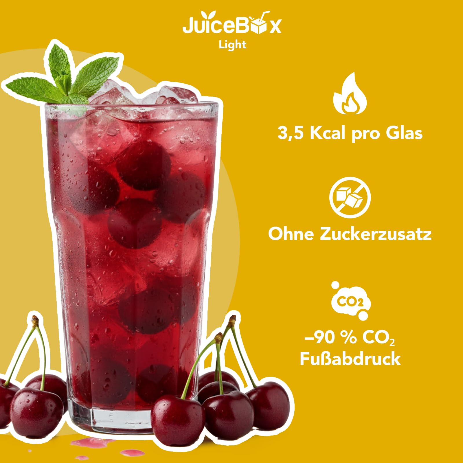 JuiceBox Sirup Light - 2 Liter ergeben 52 Liter antrinkfertiges Getränk, langanhaltend, pflanzenbasiert, köstlich & kalorienbewusst (Very Cherry) 2