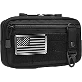 Tactical Molle Admin Pouch Multi-Purpose Tool Pouch Bag Fits Tactical Backpacks Combat Vest with US Flag Patch and Keychain