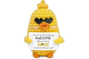 OASSIE Christmas Thank You Gifts for Women - Duck Positive Crochet - Funny Birthday Gifts for Friend - Retirement Farewell Leaving Gift for Coworker - Stocking Stuffers White Elephant Gift