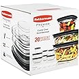 Rubbermaid Premier Crystal Clear Stain Resistant 20 Piece Set Grey Lids