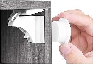 Babysicherheit Magnetisches Schrankschloss 10 Schlösser mit 2 Schlüssel, unsichtbare Kindersicherung für Schrank und Schubladen, ohne Bohren und Schrauben - Norjews