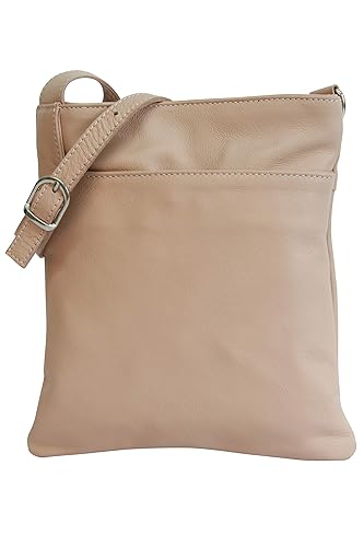 AMBRA Moda Italienische Ledertasche Schultertasche Crossover Umhängetasche Nappaleder Damen Kleine Tasche NL611