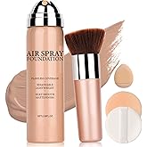 QIUFSSE Airbrush Foundation Makeup Spray Full Coverage Foundation for Mature Skin,Long-lasting Airbrush Flawless Setting Spray,Waterproof Foundation for Smooth Radiant Skin (07 Medium)